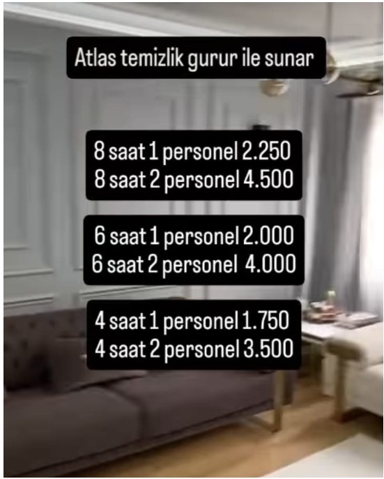 Atlas Temizlik Fiyat Listesi